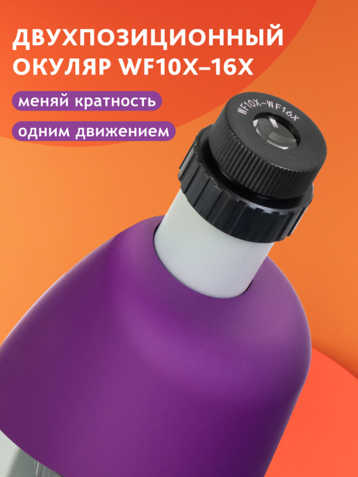 Микроскоп Bresser Junior 40x-640x, фиолетовый