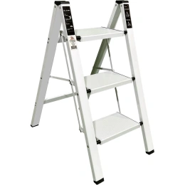 Алюминиевая стремянка SevenBerg milano 3 широкие ступени белая Milano-3 silver