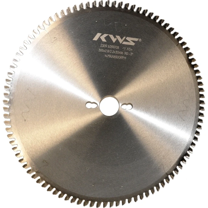 Диск пильный KWS для обработки оргстекла и пластика 300 мм*30 мм*2.8/2.2 мм*96T WD α-3° β15°+45° K5+ TFKZ00045