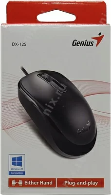 Манипулятор Genius Optical Mouse DX-125 Black (RTL) USB 3btn+Roll (31010106100/31010011400)