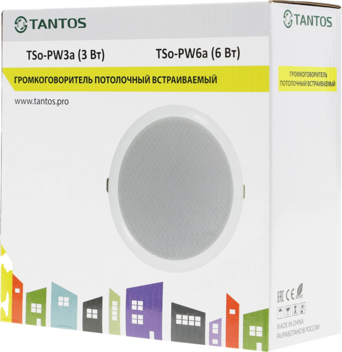 Громкоговоритель TANTOS TSo-PW6a потолочный 6Вт белый [00-00026408]