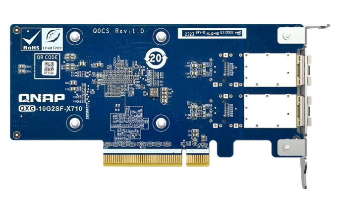 Сетевая карта QNAP QXG-10G2SF-X710 LAN Expansion Card, PCIe Gen3 x8, 2 x SFP+ ports 10Gbps/1Gbps