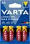 Батарея Varta LongLife Max Power LR6 Alkaline AA (4шт) блистер