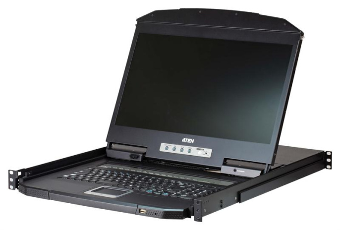 KVM консоль ATEN 18.5" 16-Port PS/2-USB VGA Single Rail WideScreen LCD KVM Switch CL3116NX-ATA-RG