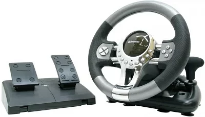 Игровой руль Defender Forsage GTR USB 64367 ( 280 мм, 2 педали,рычаг передач, 12 кнопок)