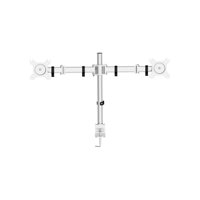 Кронштейн для мониторов Cactus CS-VM-D29-AL, до 27", до 8кг, настольный, поворот и наклон, серебристый