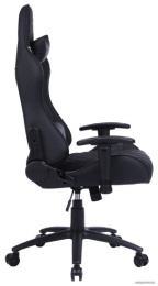 Кресло игровое Cactus CS-CHR-030BL, экокожа, до 120кг, регулируемые 2D подлокотники,  черный