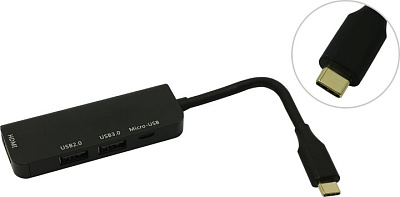 Кабель-адаптер USB-C(M)- HDMI(F)+USB2.0+USB3.0+microUSB