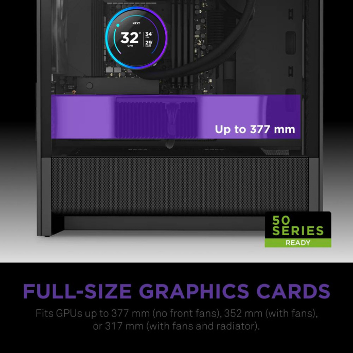 Корпус без блока питания Case NZXT H3 Flow 2025 , Midi-Tower, TG, 1x120mm, 1xUSB-A 3.2 + 1xUSB-C 3.2, mATX, mITX Black (CC-H31FB-01)