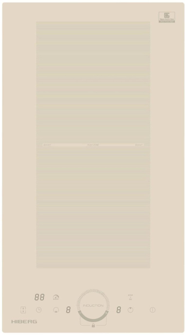 Индукционная варочная поверхность HIBERG i-MS 3029 Y, конфорок: 2 шт.,  стеклокерамика,  независимая, бежевый