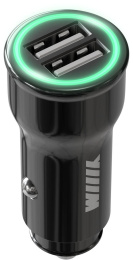 Автомобильное зарядное устройство Wiiix UCC-5-2-01-ANT,  2xUSB-A,  2.4A, черный