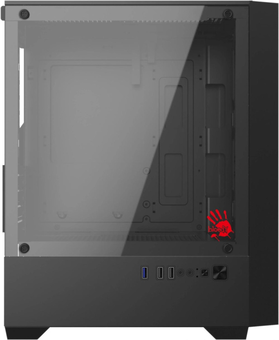 Корпус mATX BLOODY CC-123, Mini-Tower, без БП,  черный [cc-123-bk]