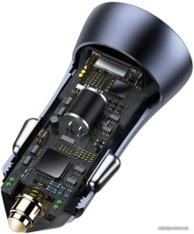 Автомобильное зарядное Baseus TZCCJD-A0G Golden Contactor Pro Dual Quick Charger Car Charger 2 USB 40W кабель USB-Type-C 5A 1m , Выходы: USB 1 - 20W, USB 2