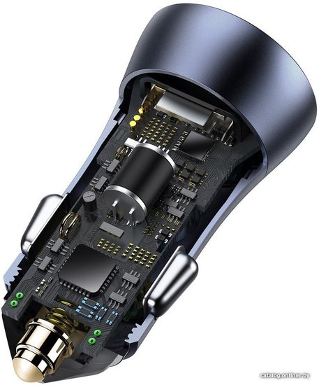 Автомобильное зарядное Baseus TZCCJD-A0G Golden Contactor Pro Dual Quick Charger Car Charger 2 USB 40W кабель USB-Type-C 5A 1m , Выходы: USB 1 - 20W, USB 2