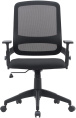 Кресло Cactus CS-MC313-BK, сетка/ткань, до 100кг, топ-ган, регулируемые 1D подлокотники,  черный
