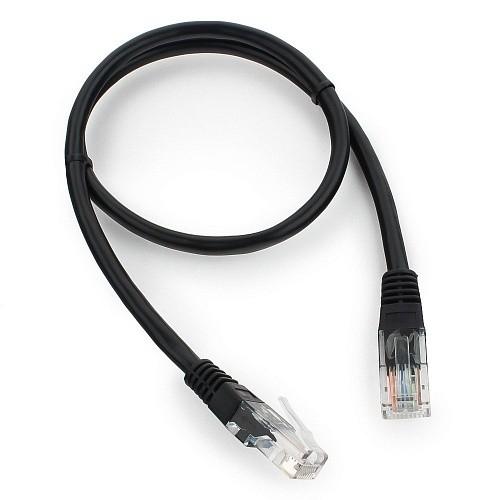 Патч-корд PREMIER PP12-0.5M/BK литой (molded), UTP, кат.5E, 0.5м, 4 пары, 26AWG,  алюминий омедненный,  многожильный,  черный