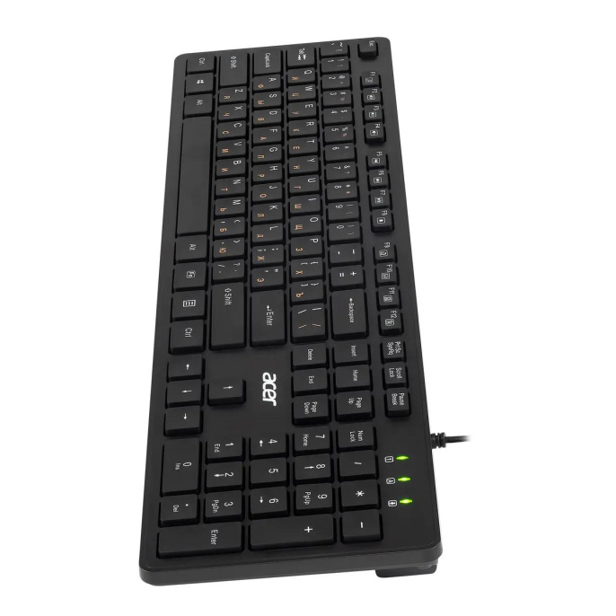 Клавиатура Acer OKW122, проводная, USB, мембранная, черный [zl.kbdee.00c]