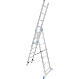 Алюминиевая трехсекционная лестница LadderBel 7 ступеней LS307