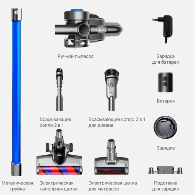 Ручной пылесос (handstick) JIMMY H8, 500Вт, синий/серебристый
