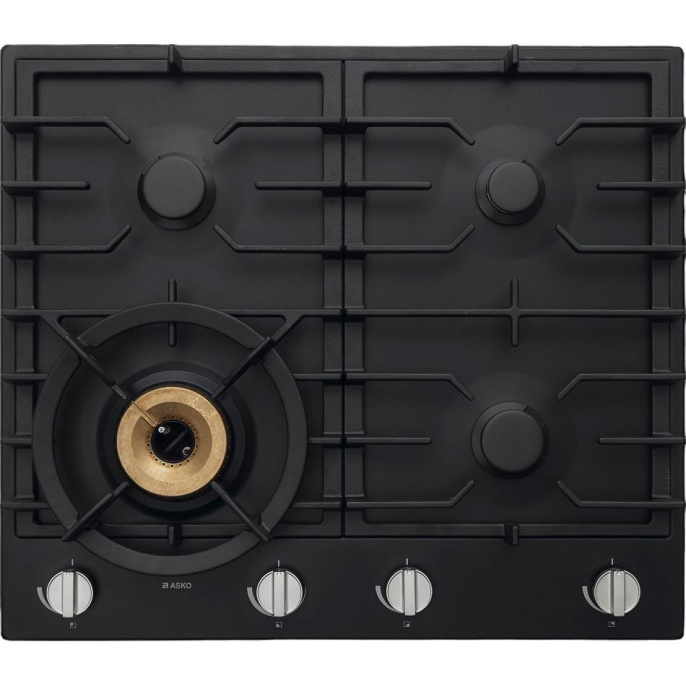 Встраиваемые газовые панели ASKO/ Арт. 476470 ПРОМО ; газовая, 4.8 х 60 х 52.6, 4 конфорки, конфорка повышенной мощности Super Vario Wok, механическое управление, поворотные переключатели, цвет: антрацит HG1666AB