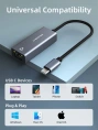 USB-Хаб CABLETIME CB53G (CT-CML100-AG) USB-C на RJ45 100 Мбит/с Ethernet, космический серый