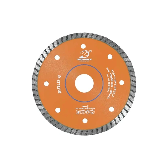Диск турбо BUILD G по железобетону dry (125x22.2 мм; 1.9x7.5 мм) TECH-NICK 041001281