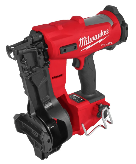 Нейлер Milwaukee M18FRCN45-0X 4933498168 кровельный гвоздезабивной пистолет М18, тип батареи: Li-ion, HD-бокс, емкость магазина гвоздей: 120, угол гвоздя: 15°, емкость гвоздя: 19-45 мм, диаметр гвоздя: 3 мм