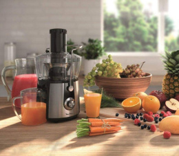 Соковыжималка MOULINEX JU550D10, центробежная, серебристый и черный [8010000213]