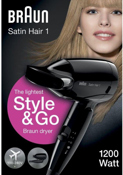 Фен Braun BRHD130E, 1200Вт, черный