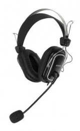 Гарнитура A4TECH HS-50,  для компьютера, мониторные,  проводные, черный