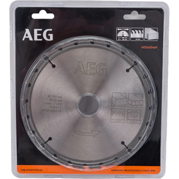 Пильный диск Circular Saw Blades 190x30 мм, 24Z AEG 4932430469