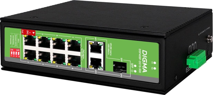 Коммутатор Digma DSP408F-2G1S-300, неуправляемый
