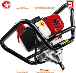 Мотобур Зубр МБ1-200 Н бытовой 2-х такт. 1800Вт 2.45л.с. 52см3 8800об/мин бур в компл.