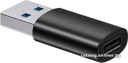 Переходник Baseus ZJJQ000101 Ingenuity Series Mini OTG Adaptor USB 3.1 (M) to Type-C (F) Black (скорость передачи данных: 10Гбит/с, вилка-розетка, материал: алюминиевый сплав)