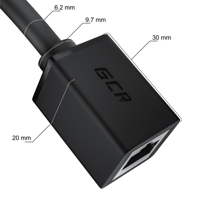 GCR Удлинитель патч-корда прямой 3.0m, UTP медь, кат.6, 24 AWG, ethernet high speed 10 Гбит/с, RJ45, GCR-52651 Greenconnect GCR-52652