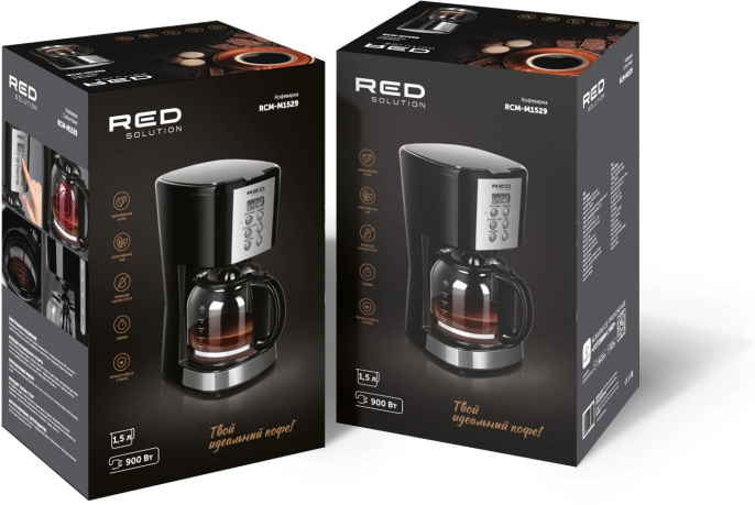 Кофеварка капельная Red Solution RCM-M1529 900Вт черный/серебристый