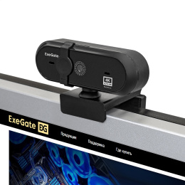 Веб-камера ExeGate Stream HD-4000 4K UHD AF T-Tripod 8Мп, 3840x2160, 30fps, H.264, автоматический фокус, защитная шторка, телескопический штатив Tripod Tele Ball, 4-линзовый объектив стекло , стерео микрофон с шумоподавлением, EX287383RUS