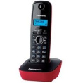 Радиотелефон Panasonic KX-TG1611RUR база + трубка, АОН, CallerID, экран монохромный, клавиатура без подсветки, цвет черный/красный