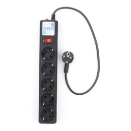 PowerCube Фильтр-удлинитель 0.5м, 5 розеток,10А SPG5-С1 , черный графит {20850}