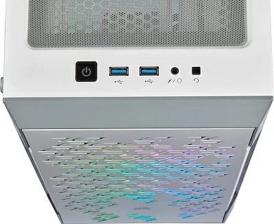 Корпус Corsair iCUE 220T RGB белый/серый без БП ATX 3x120mm 4x140mm 2xUSB3.0 audio bott PSU