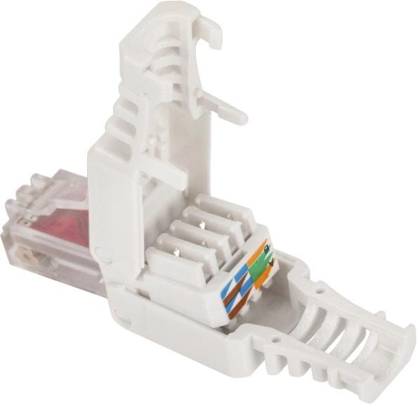 Коннектор Lanmaster LAN-TMP-U6-WH полев. RJ45 кат.6 UTP бел.