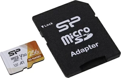 Карта памяти Silicon Power SP256GBSTXDU3V20AB microSDXC Memory Card 256Gb UHS-I U3 + microSD-- SD Adapter