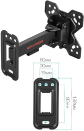 Кронштейн для телевизора Arm Media MARS-5, 10-32", настенный, поворот и наклон,  черный [90715]
