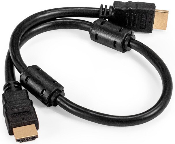 Кабель HDMI ExeGate EX-CC-HDMI2-0.5F (19M/19M, v2.0, 0,5м, 4K UHD, Ethernet, ферритовые кольца, позолоченные контакты) EX287721RUS