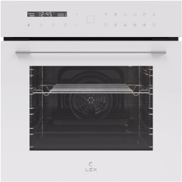 Духовой шкаф электрический LEX EDS 101 WH,  61л,  дверца с 3 стеклами,  белый/нержавеющая сталь