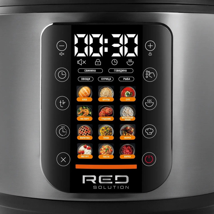 Мультиварка RED SOLUTION M4250,  860Вт,   серебристый/черный