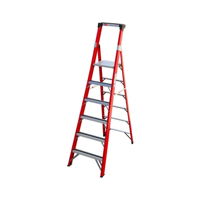Стеклопластиковая стремянка Алюмет с органайзером 8 ступеней. Серия FGP208