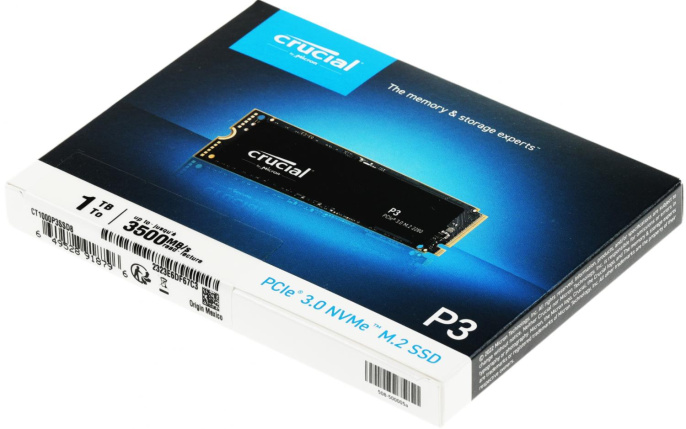 Накопитель SSD 1TB Crucial P3 CT1000P3SSD8, NVMe M.2