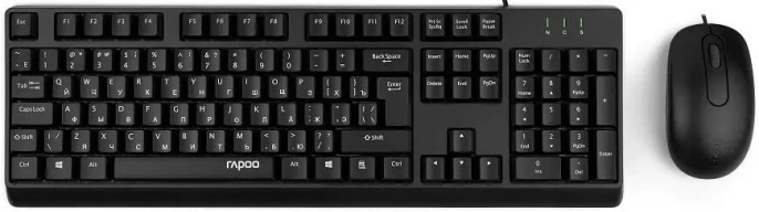 Офисный набор Rapoo X130Pro (черный) офисный набор, для ПК, клавиатура + мышь, русская раскладка: да