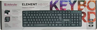 Клавиатура Defender Element HB-520 KZ Black USB 107КЛ 45527